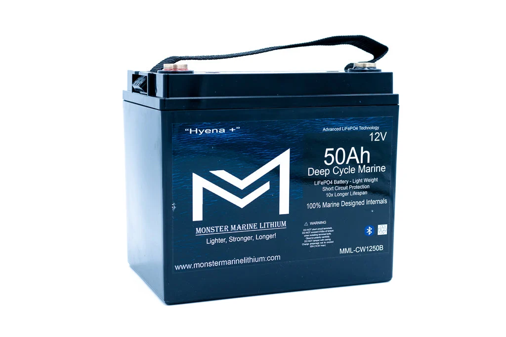 12v 50Ah Deep Cycle Lithium Marine Battery "Hyena" - Bluetooth - MML-CW1250B - Image 3